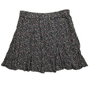American Eagle Skirt Womens X-Small Black Red Floral 90's Y2k Coquette